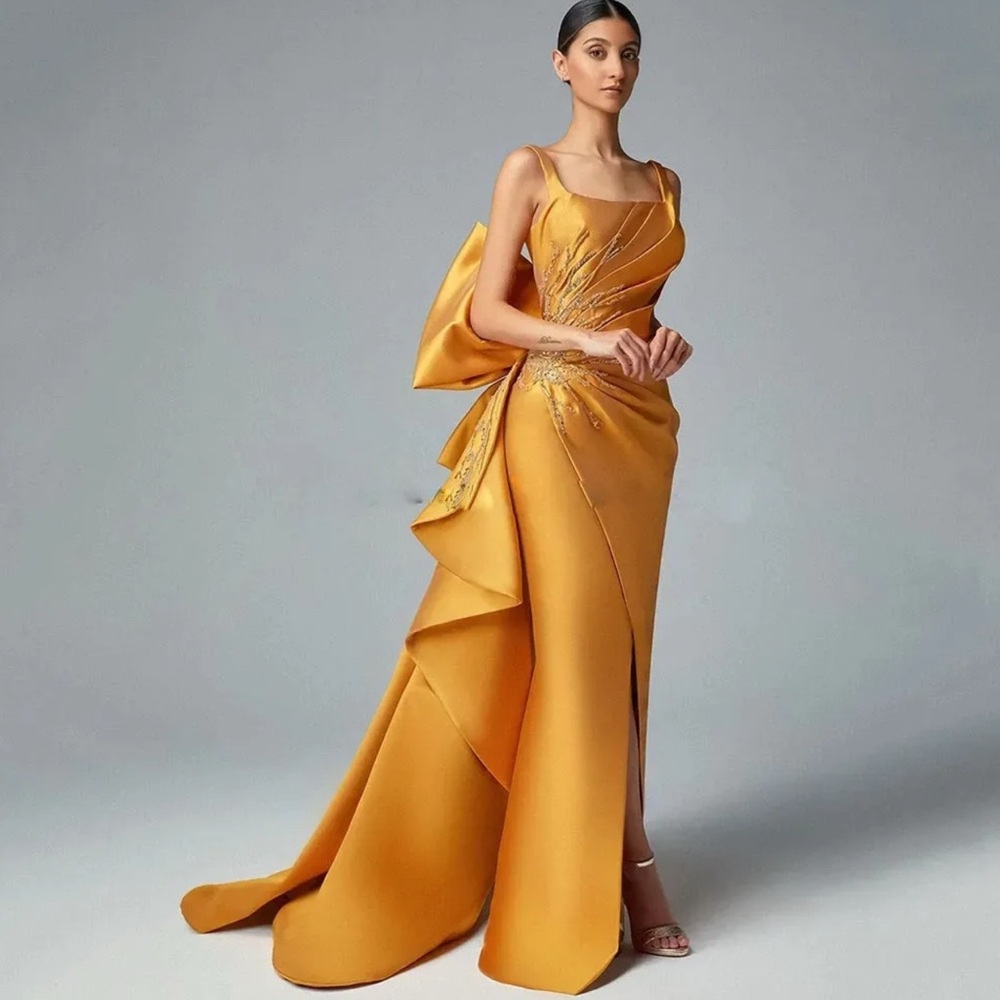 Elegant Gold Evening Dress
